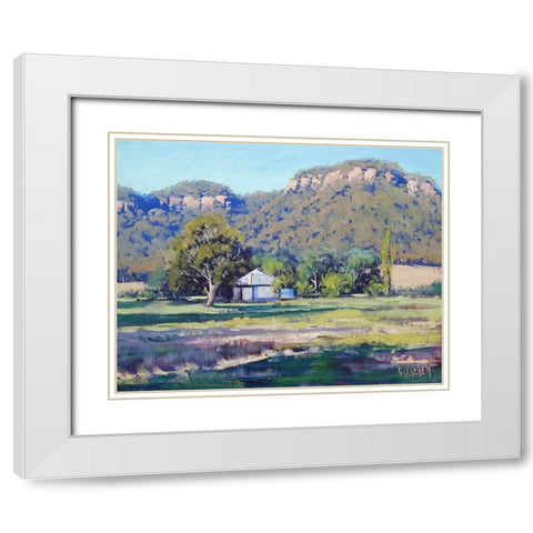 Farm Sheds Hartley White Modern Wood Framed Art Print with Double Matting by Gercken, Graham