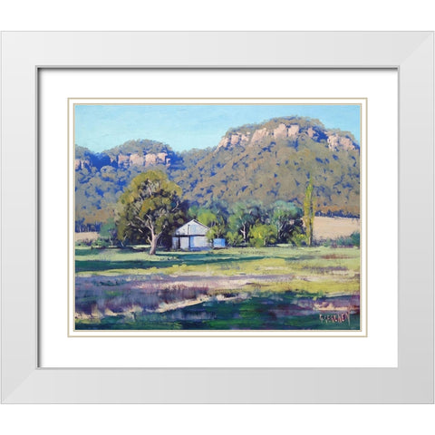 Farm Sheds Hartley White Modern Wood Framed Art Print with Double Matting by Gercken, Graham
