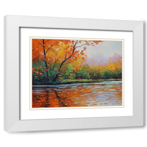 Fall River White Modern Wood Framed Art Print with Double Matting by Gercken, Graham