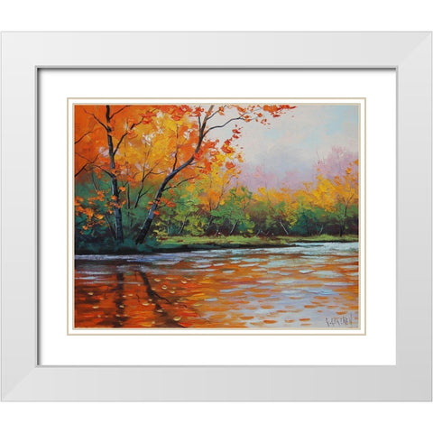Fall River White Modern Wood Framed Art Print with Double Matting by Gercken, Graham