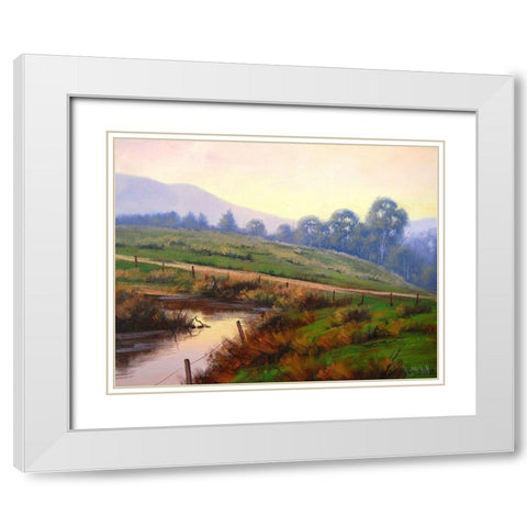 Evening Sky White Modern Wood Framed Art Print with Double Matting by Gercken, Graham