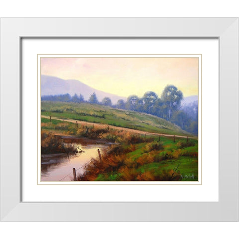 Evening Sky White Modern Wood Framed Art Print with Double Matting by Gercken, Graham