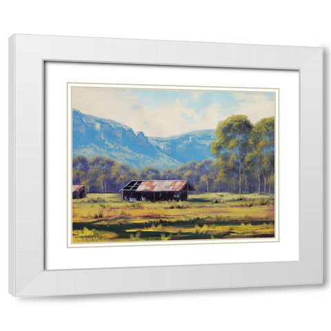Megalong Painting White Modern Wood Framed Art Print with Double Matting by Gercken, Graham