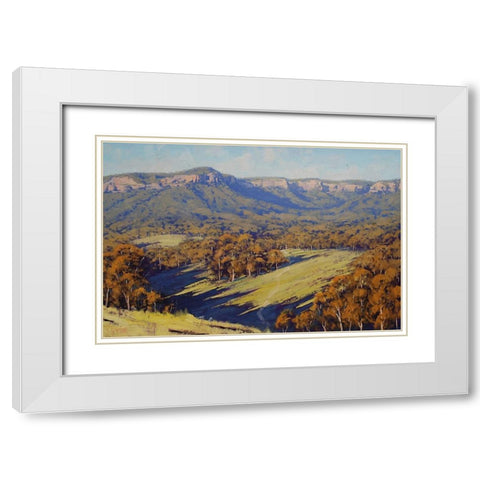 Megalong Valley  White Modern Wood Framed Art Print with Double Matting by Gercken, Graham