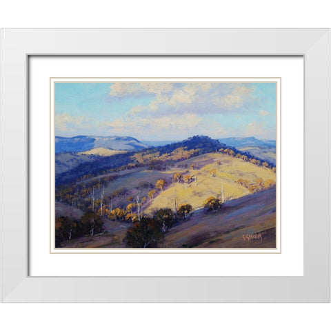 Megalong Valley Australia White Modern Wood Framed Art Print with Double Matting by Gercken, Graham