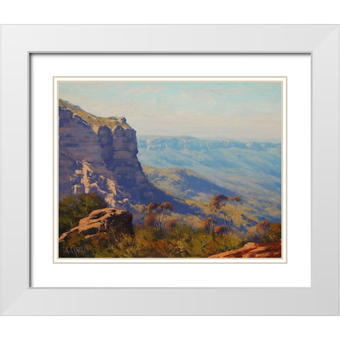 Landslide Katoomba White Modern Wood Framed Art Print with Double Matting by Gercken, Graham