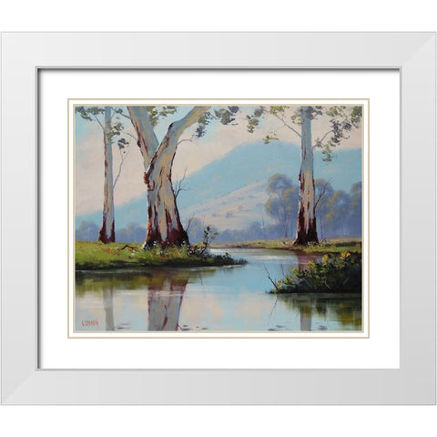 Majestic Gums White Modern Wood Framed Art Print with Double Matting by Gercken, Graham