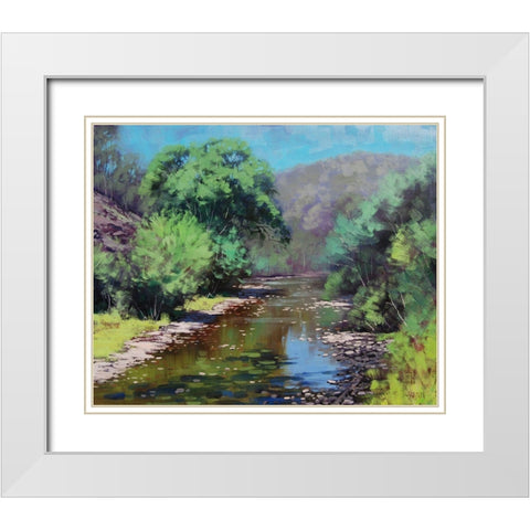 Summer Willows White Modern Wood Framed Art Print with Double Matting by Gercken, Graham