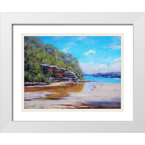 Sydney Harbour White Modern Wood Framed Art Print with Double Matting by Gercken, Graham