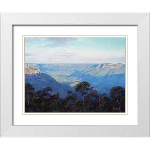 The Jamison Valley White Modern Wood Framed Art Print with Double Matting by Gercken, Graham