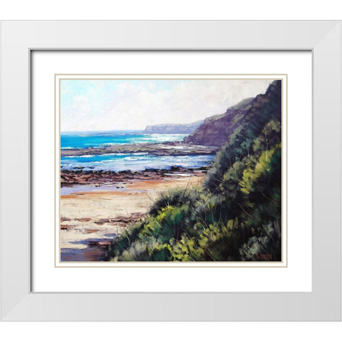 Norah Head View White Modern Wood Framed Art Print with Double Matting by Gercken, Graham