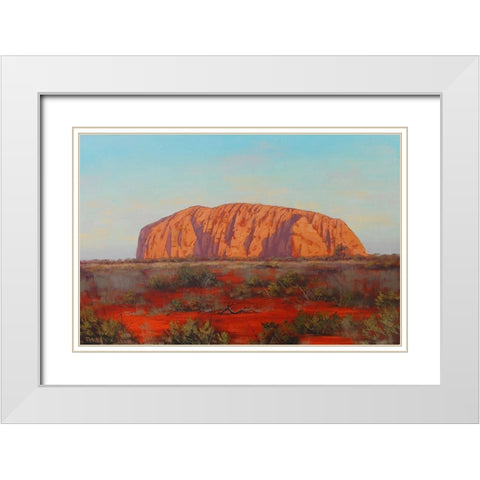 Uluru Colours Central Australia White Modern Wood Framed Art Print with Double Matting by Gercken, Graham