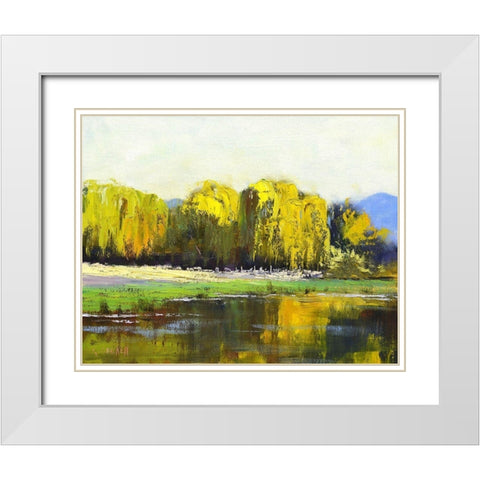Willows White Modern Wood Framed Art Print with Double Matting by Gercken, Graham