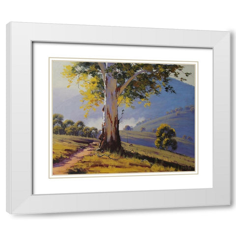 Tumut Hills Gum Tree White Modern Wood Framed Art Print with Double Matting by Gercken, Graham
