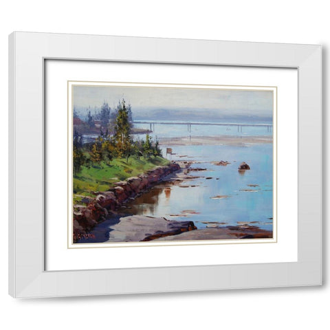 Tuggerah Lake Australia White Modern Wood Framed Art Print with Double Matting by Gercken, Graham