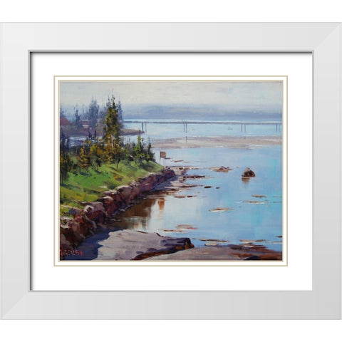 Tuggerah Lake Australia White Modern Wood Framed Art Print with Double Matting by Gercken, Graham
