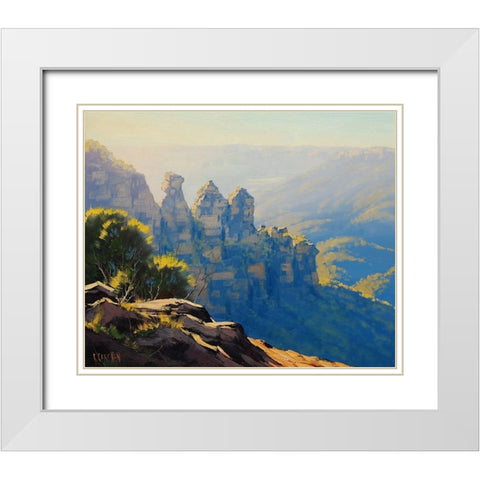 Three Sister Australia White Modern Wood Framed Art Print with Double Matting by Gercken, Graham
