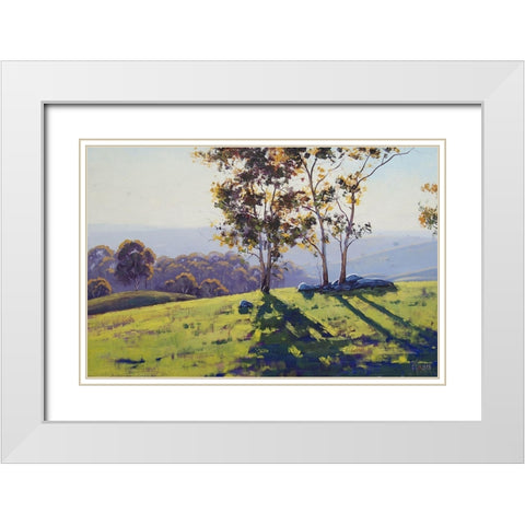 Three Shadows Sodwalls Australia White Modern Wood Framed Art Print with Double Matting by Gercken, Graham