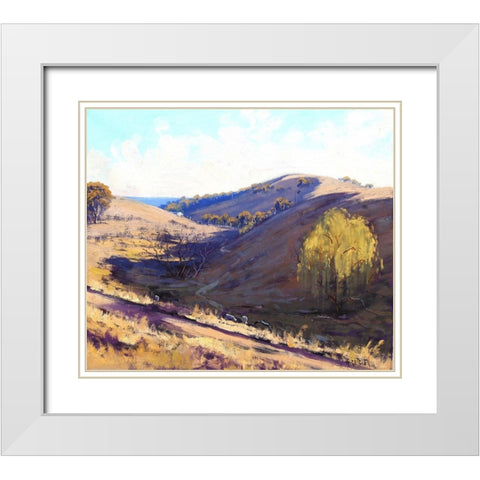 Summer Shadows Kanimbla White Modern Wood Framed Art Print with Double Matting by Gercken, Graham