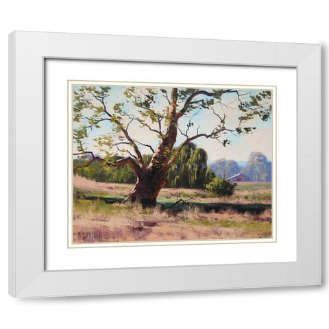 Summer Trees White Modern Wood Framed Art Print with Double Matting by Gercken, Graham