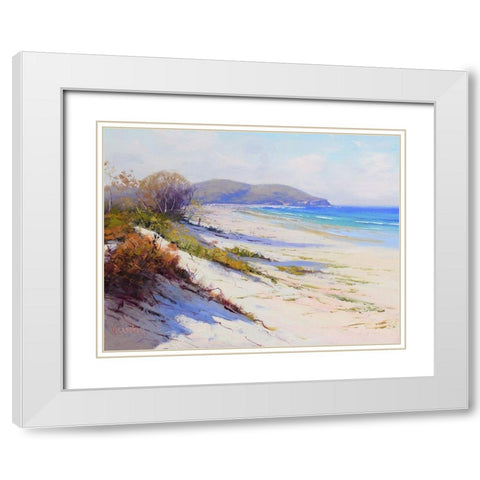 Port Stephans Beach Sands White Modern Wood Framed Art Print with Double Matting by Gercken, Graham