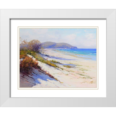 Port Stephans Beach Sands White Modern Wood Framed Art Print with Double Matting by Gercken, Graham
