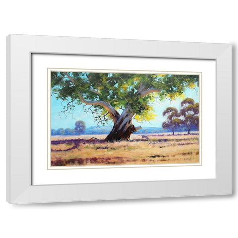 Red Gum Painting White Modern Wood Framed Art Print with Double Matting by Gercken, Graham