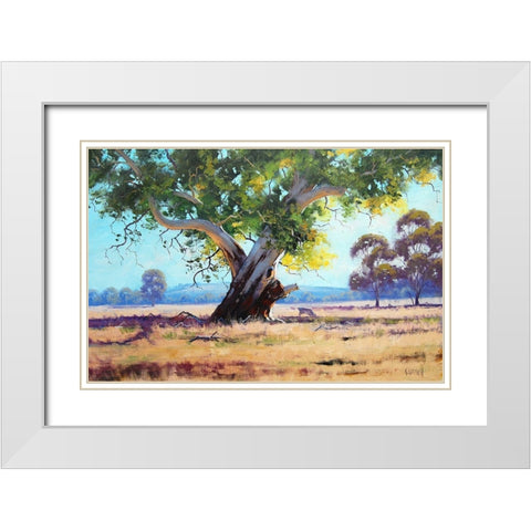 Red Gum Painting White Modern Wood Framed Art Print with Double Matting by Gercken, Graham
