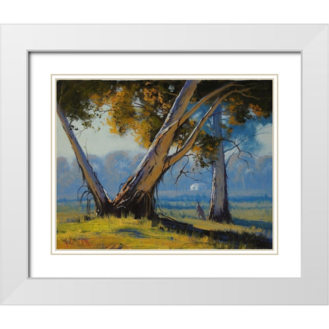 Ribbon Gum Trees White Modern Wood Framed Art Print with Double Matting by Gercken, Graham
