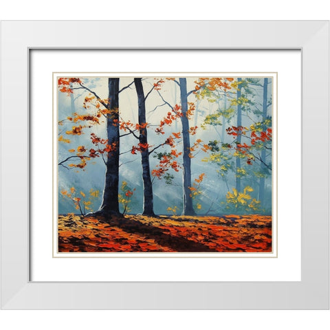 Rustic Autumn Colours White Modern Wood Framed Art Print with Double Matting by Gercken, Graham