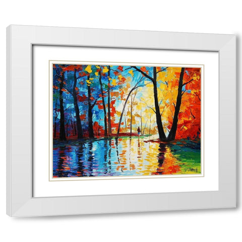 Rainy Day White Modern Wood Framed Art Print with Double Matting by Gercken, Graham