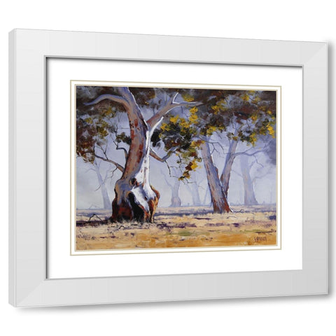 MÃ­sty Gums Australia White Modern Wood Framed Art Print with Double Matting by Gercken, Graham
