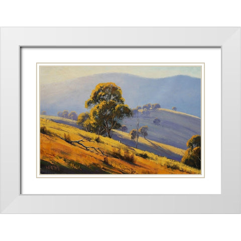 Megalong Morning Light Australia White Modern Wood Framed Art Print with Double Matting by Gercken, Graham