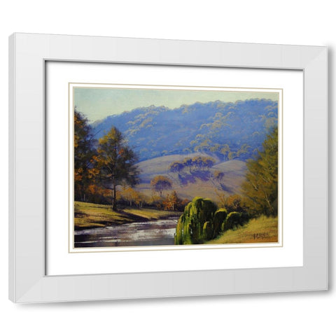 Morning Light Coxs River White Modern Wood Framed Art Print with Double Matting by Gercken, Graham
