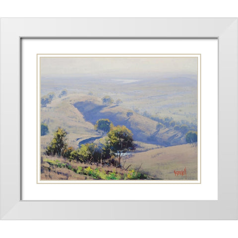 Mudgee Hills Australia White Modern Wood Framed Art Print with Double Matting by Gercken, Graham