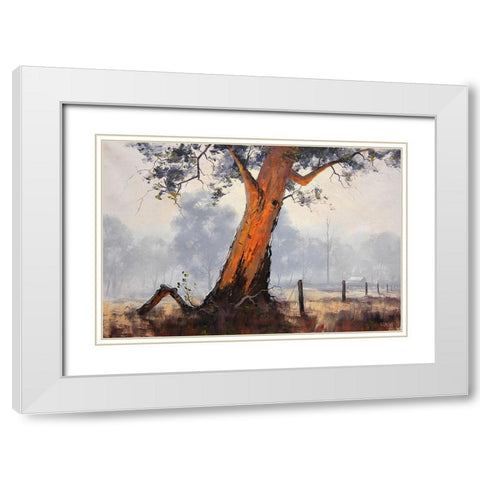 Eucalyptus Tree Paintings White Modern Wood Framed Art Print with Double Matting by Gercken, Graham
