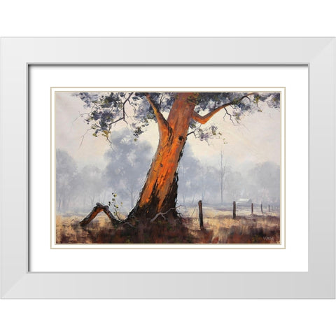Eucalyptus Tree Paintings White Modern Wood Framed Art Print with Double Matting by Gercken, Graham