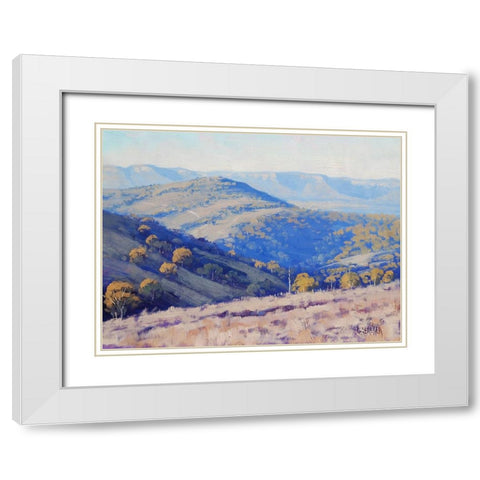 Hilly Landscape White Modern Wood Framed Art Print with Double Matting by Gercken, Graham