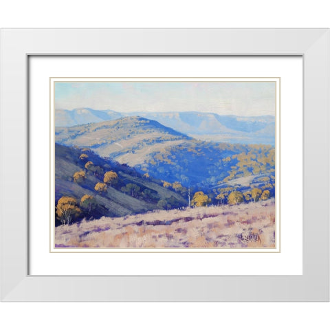 Hilly Landscape White Modern Wood Framed Art Print with Double Matting by Gercken, Graham