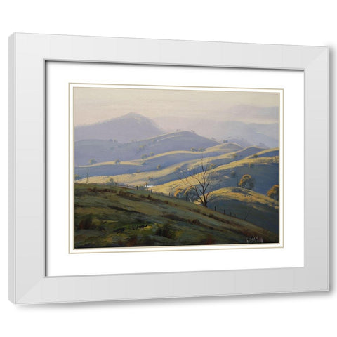 Kanimba Valley II White Modern Wood Framed Art Print with Double Matting by Gercken, Graham