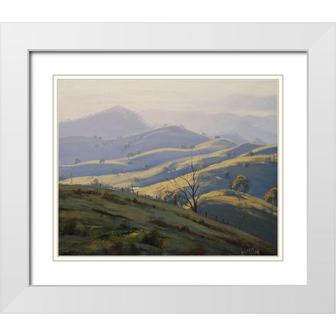 Kanimba Valley II White Modern Wood Framed Art Print with Double Matting by Gercken, Graham