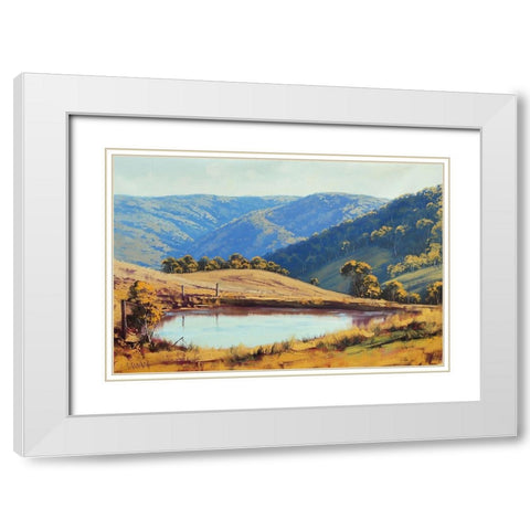 Kanimba Valley Dam White Modern Wood Framed Art Print with Double Matting by Gercken, Graham