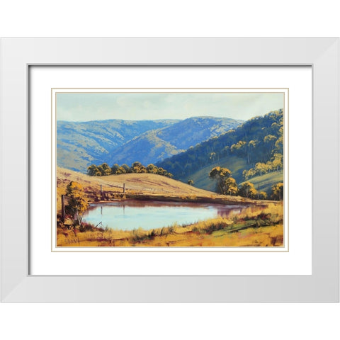 Kanimba Valley Dam White Modern Wood Framed Art Print with Double Matting by Gercken, Graham
