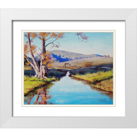 Fish River Tarana White Modern Wood Framed Art Print with Double Matting by Gercken, Graham