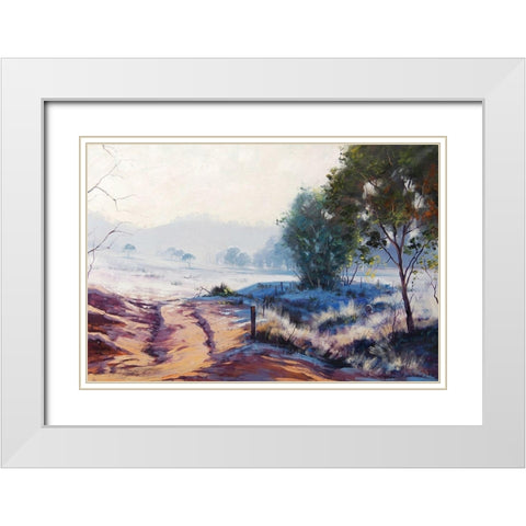 Oberon Winter White Modern Wood Framed Art Print with Double Matting by Gercken, Graham