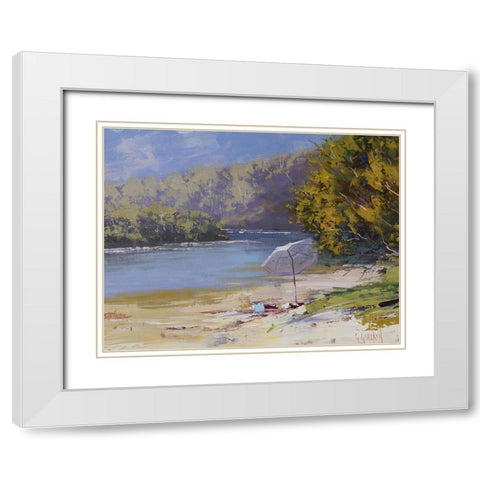 Patongs Summer White Modern Wood Framed Art Print with Double Matting by Gercken, Graham