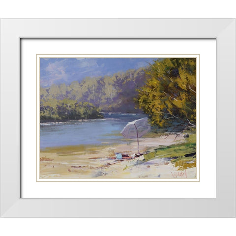 Patongs Summer White Modern Wood Framed Art Print with Double Matting by Gercken, Graham