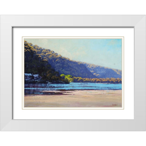 Patongs Creek Australia White Modern Wood Framed Art Print with Double Matting by Gercken, Graham