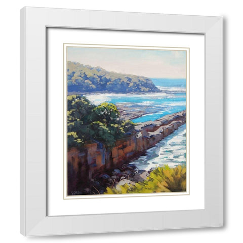 Culburra Beach Head Land Australia White Modern Wood Framed Art Print with Double Matting by Gercken, Graham