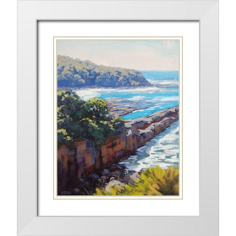 Culburra Beach Head Land Australia White Modern Wood Framed Art Print with Double Matting by Gercken, Graham